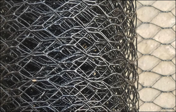 20 gauge, 1 inch mesh black vinyl coated gi hexagonal mesh