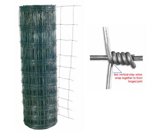 Galvanized Low Carbon Steel Woven Wire Field Fence, 9 x 11 gauge, Class-III